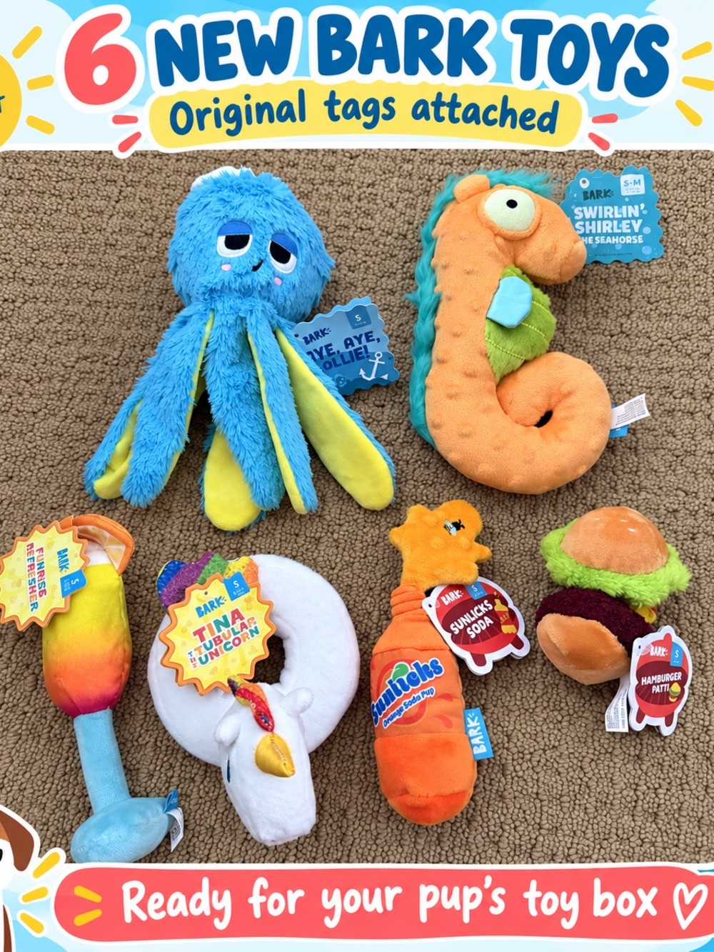 6 BARK Dog Toys Bundle | New With Tags